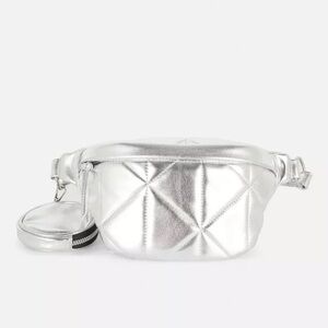 Primark Silver Metallic Epcot Pattern Fanny Pack